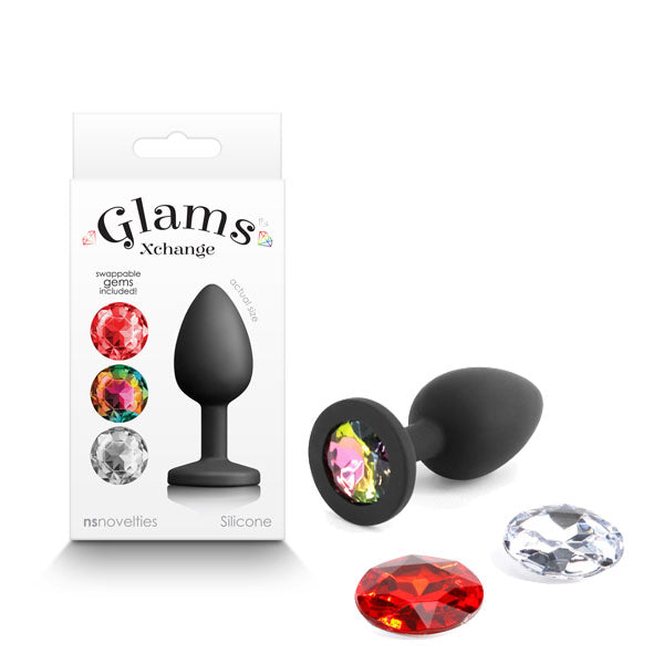 Glams Xchange Small 2.76 Inch Silicone Butt Plug with Interchangeable Gems > Anal Range > Jewel Butt Plugs