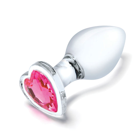 Glas 3 Inch 3.5 Inch 4 Inch 3PC Heart Jewel Clear Glass Anal Training Kit > Sex Toys > Glass