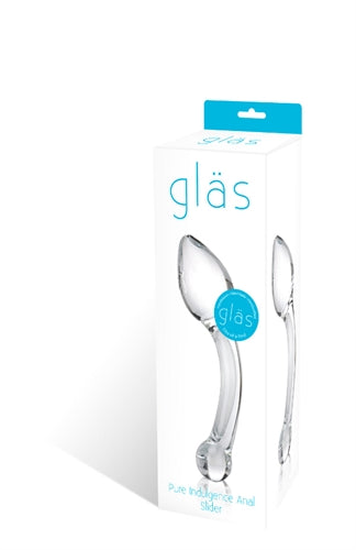 Glas Pure Indulgence 8 Inch Anal Slider with Curved Flared Head Prostate Stimulator > Glass > Toys