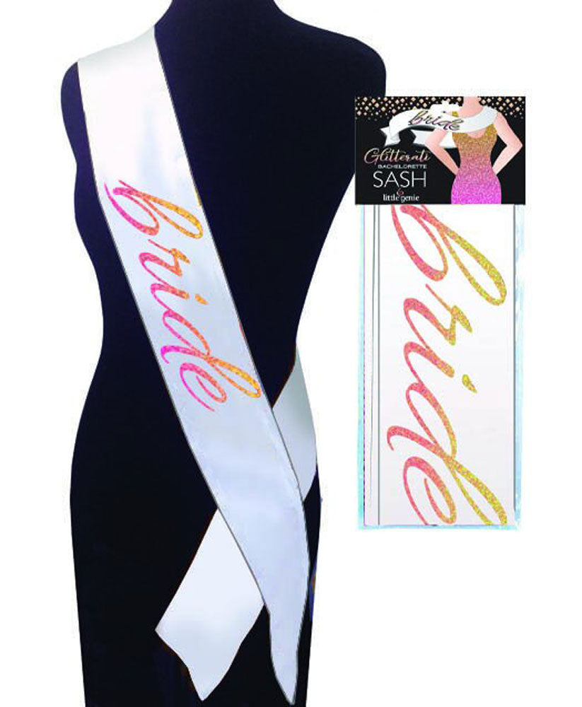 Glitterati Bride Sash – Novelty Costume Accessory Wedding Party Sash > Novelties > Party Supplies