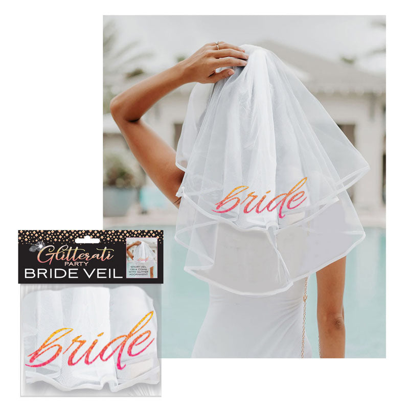 Glitterati Bride Veil Hens Party Novelty Accessory > Novelties > Bachelor & Bachelorette Items