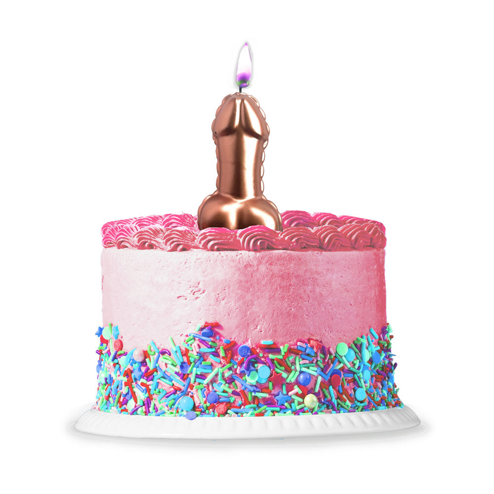 Glitterati Metallic Pink Penis Candle 10 Centimeter Secondary image