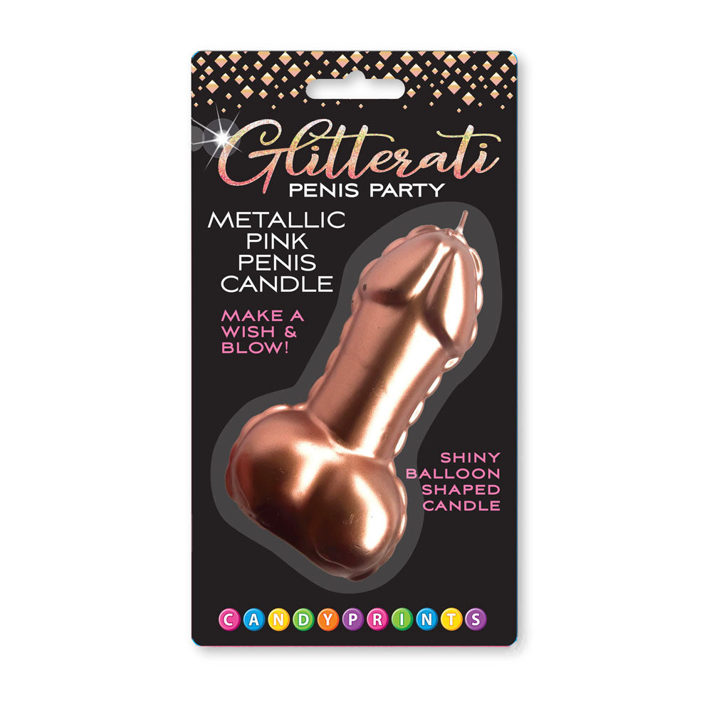 Glitterati Metallic Pink Penis Candle 10 Centimeter > Candles > Novelty