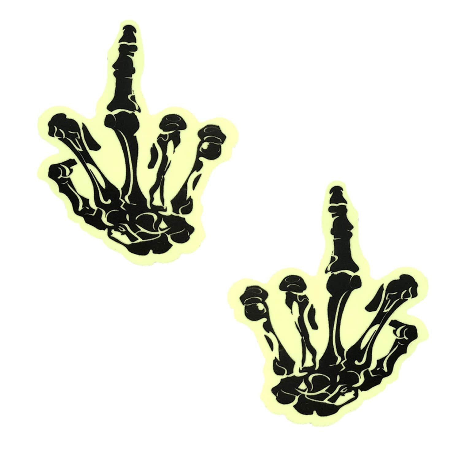 Glow In The Dark Skeleton Hand Nipple Cover Pasties Set Pasties
