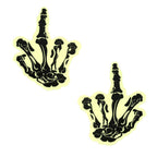 Glow In The Dark Skeleton Hand Nipple Cover Pasties Set > Clothes > Pasties