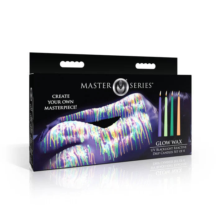 Glow Wax UV Blacklight Reactive Drip Candles Set of 4 – Massage Candles Drip Candles