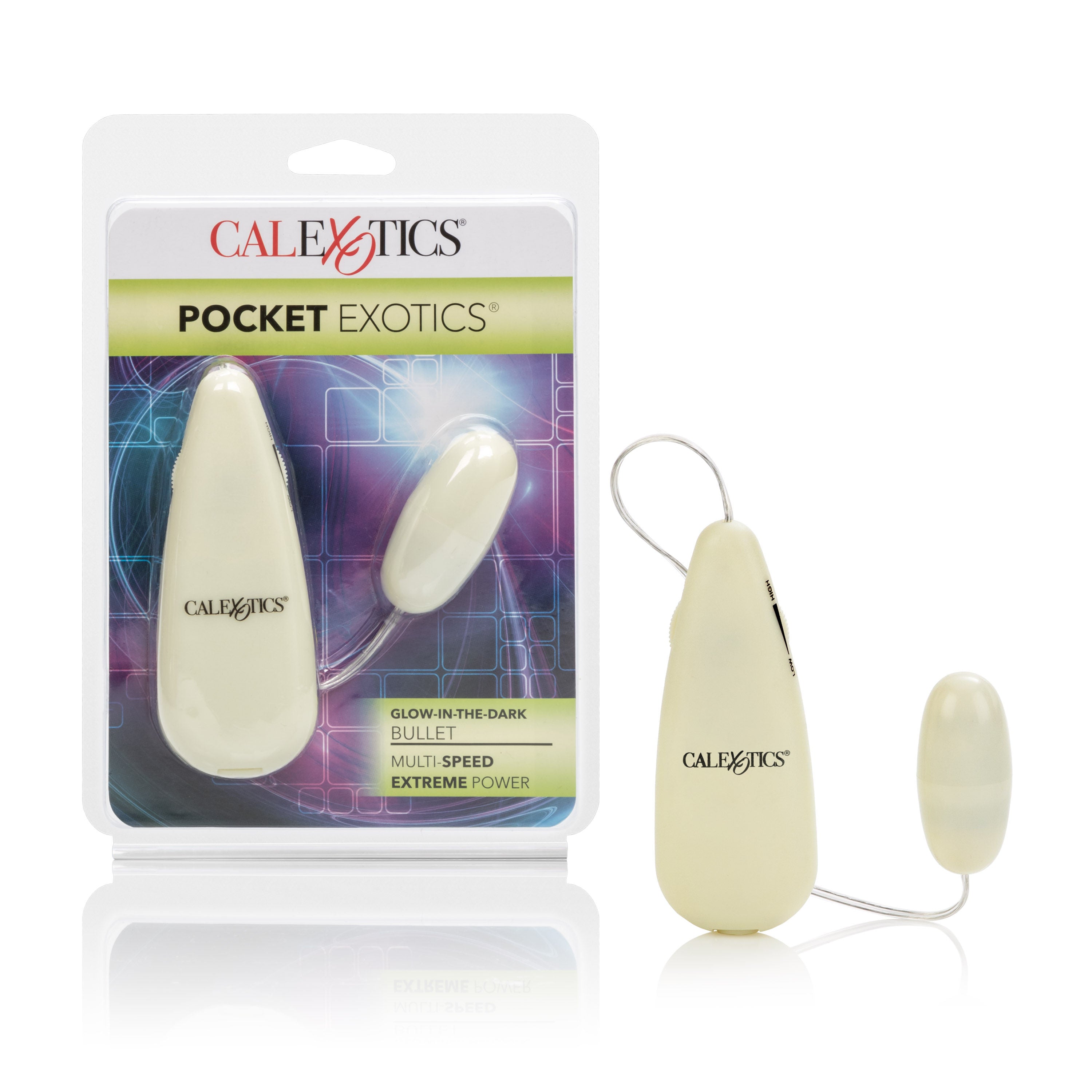 Glow in the Dark Pocket Exotics Vibrating Clitoral Bullet Vibrator BULLETS & EGGS