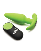 Glow in the Dark Remote Controlled Green Silicone Butt Plug > Anal Range > Vibrating Butt Plugs