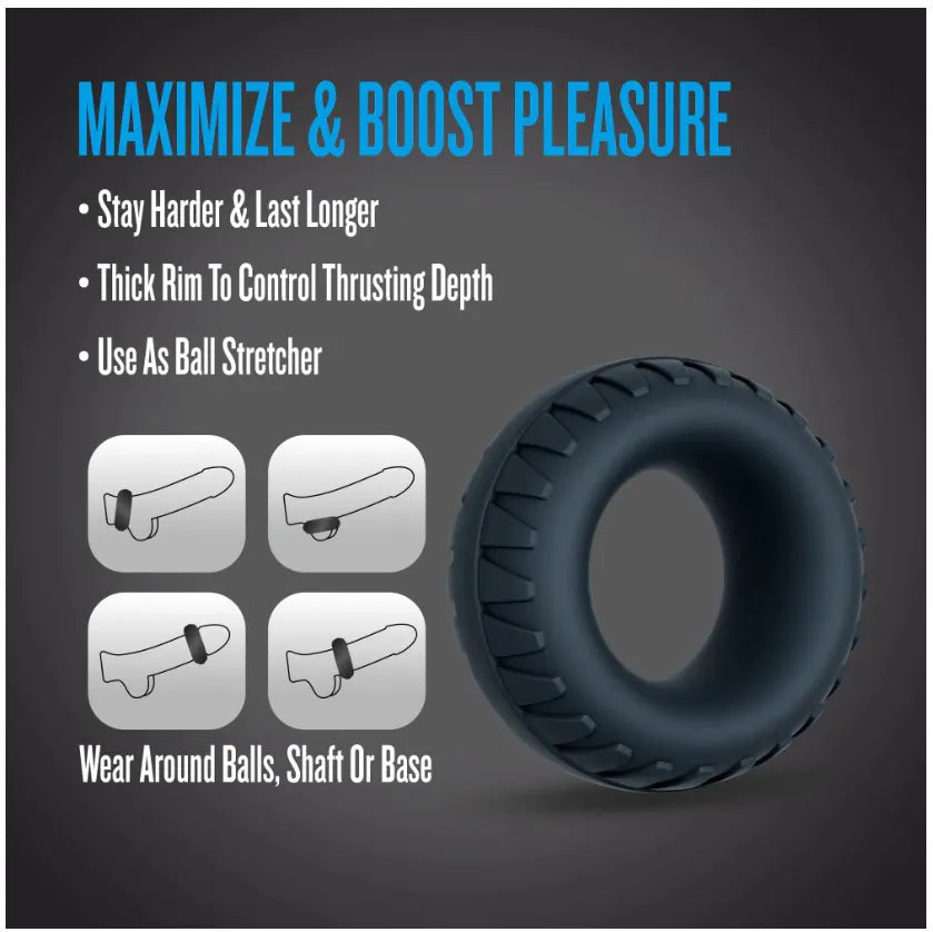 Performance Plus Traction (Black) – Premium Textured Cock Ring > Cock Ring > Single