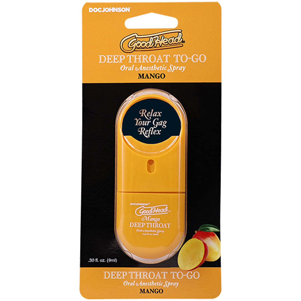 GoodHead Deep Throat Spray To-Go Mango 0.30 Fl Oz Oral Anesthetic Spray Oral Gels & Sprays