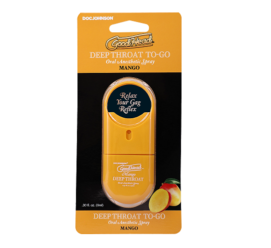 GoodHead Deep Throat Spray To-Go Mango 0.30 Fl Oz Oral Anesthetic Spray > Lube > Oral Gels & Sprays Main image