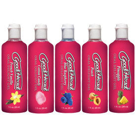 GoodHead Oral Delight Gel 5 Pack 1 Oz Each French Vanilla Cotton Candy Blue Raspberry Peach Pineapple Flavors > Relaxation Zone > Edible Treats