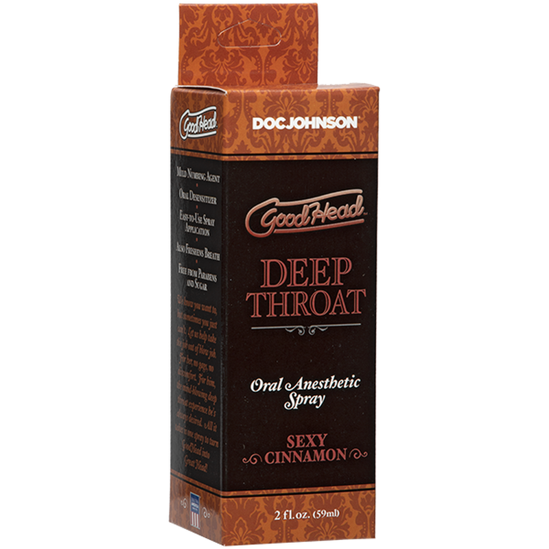 Goodhead Deep Throat Spray Cinnamon (59ml) – Flavored Throat Desensitizer Spray Oral Gels & Sprays