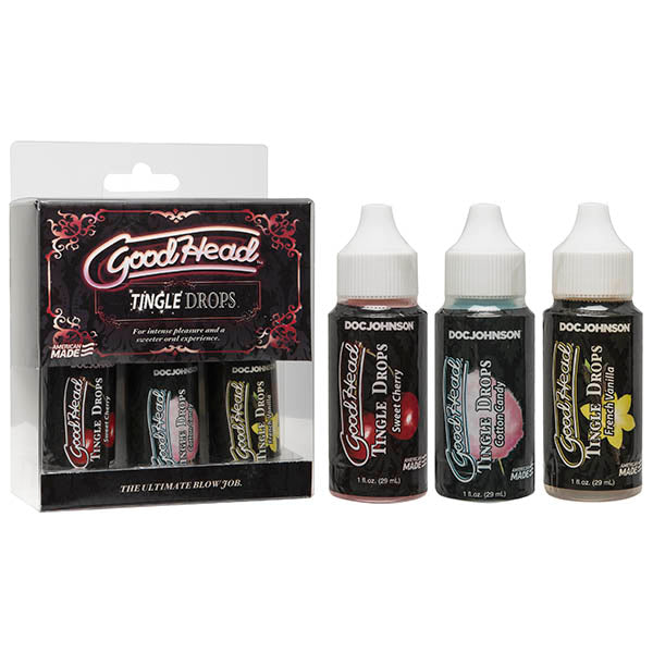 Goodhead Tingle Drops Cherry Candy and Vanilla 3 Piece Set 29ml ea > Lube > Oral Gels & Sprays