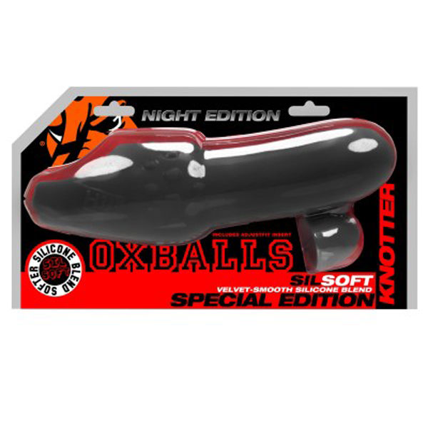Oxballs Knotter Adjust-Fit Cocksheath Penis Sleeve Black Black SLEEVES