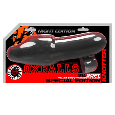 Oxballs Knotter Adjust-Fit Cocksheath Penis Sleeve Black Black SLEEVES