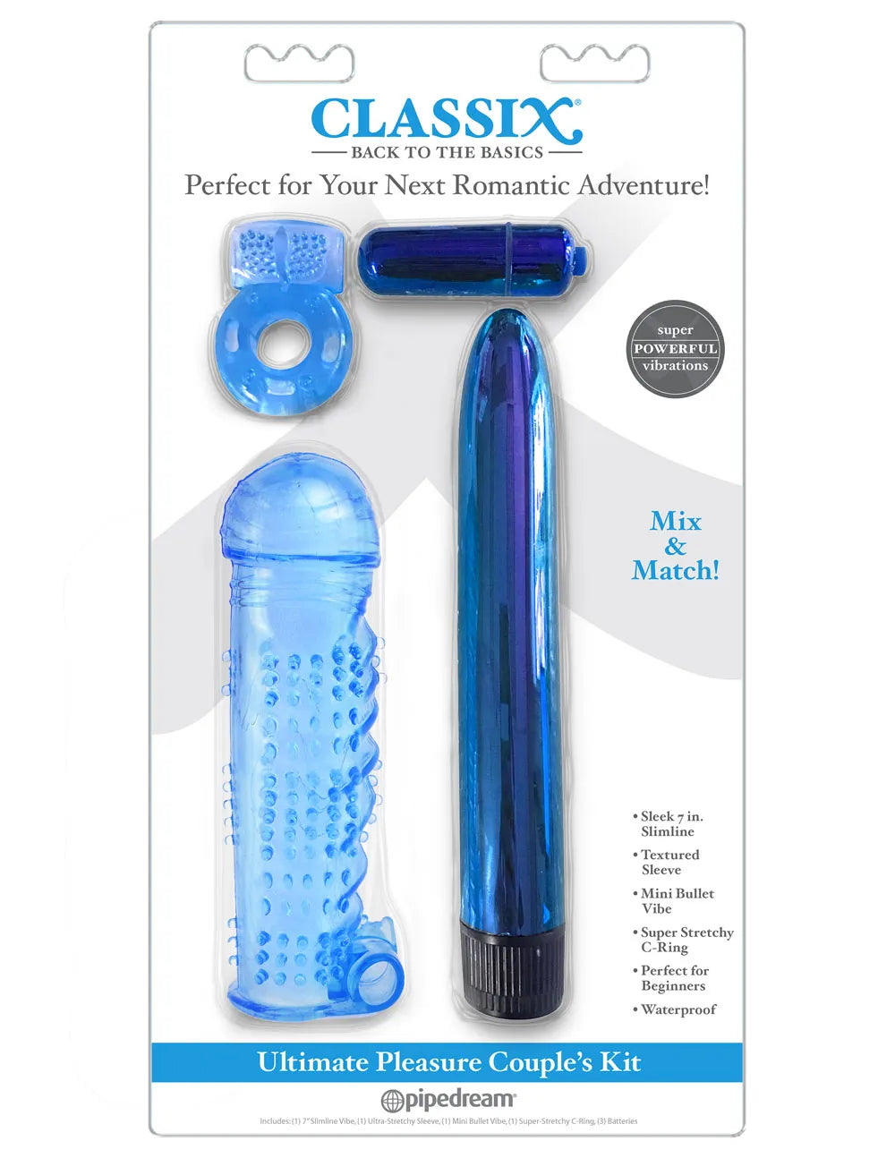 Classix Ultimate Pleasure Couples Kit (Blue) – Vibrator Set Blue > Sex Toys > Couples Toys