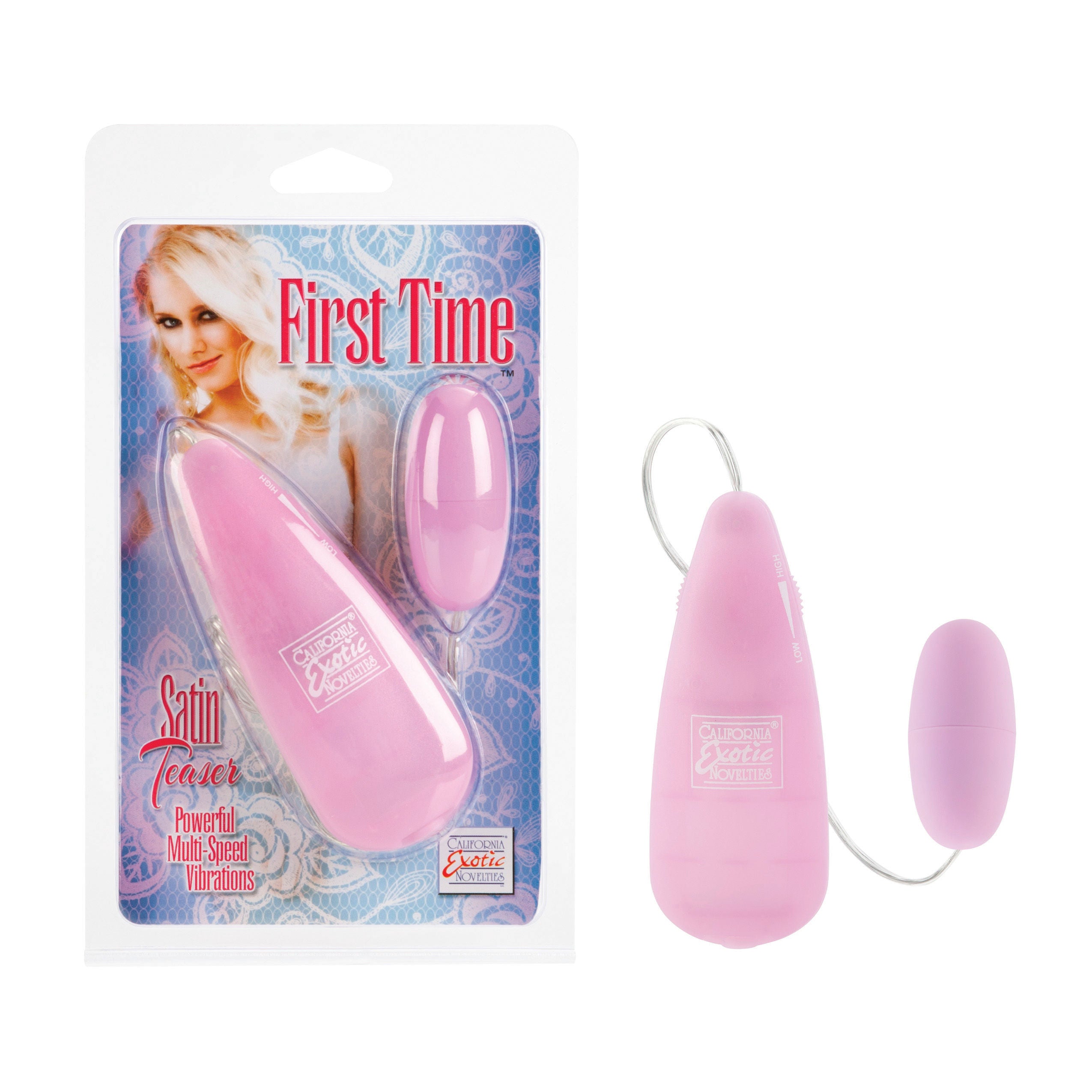 First Time Satin Teaser Pink Clitoral Vibrator with Multi Speeds Pink BULLETS