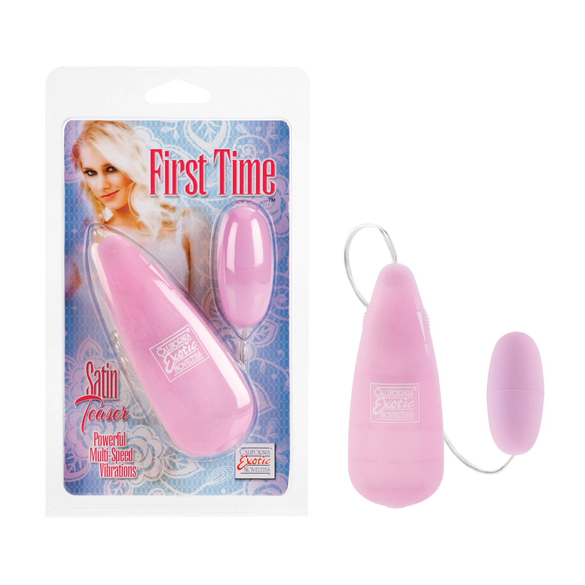 First Time Satin Teaser Pink Clitoral Vibrator with Multi Speeds Pink BULLETS