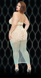 Green Goddess 2-Piece Lace Crop Top and Skirt Lingerie Set > Clothes > Dresses and Chemises