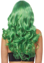 Green Long Wavy Bang Wig 24 Inch Synthetic Hair Accessory > Clothes > Wigs