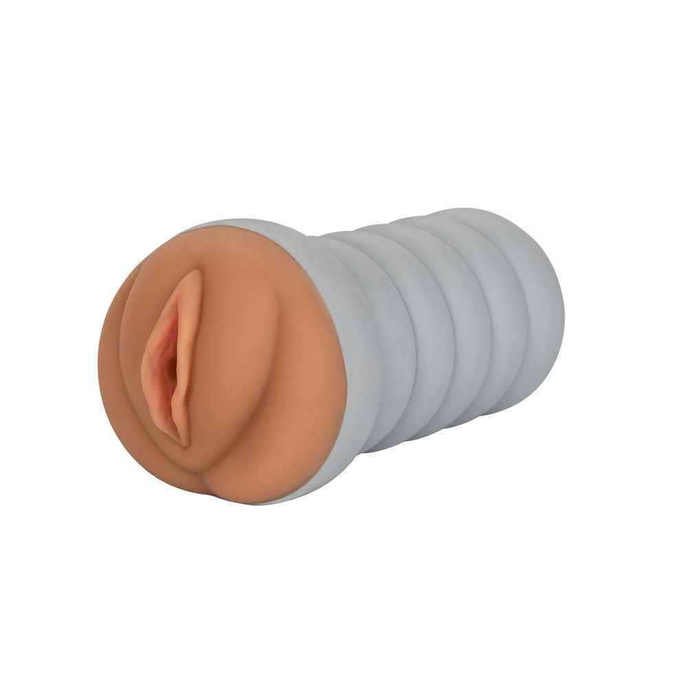 Gripper Ribbed Tight Pussy Brown Masturbator Strokers - Manual