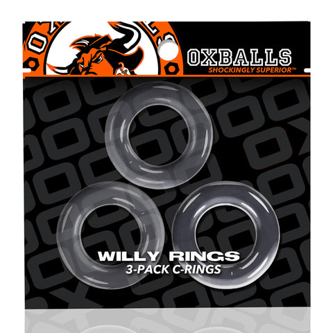 Oxballs Willy Rings 3-Pack Stretchy Clear Cockrings Set COCK RING Set