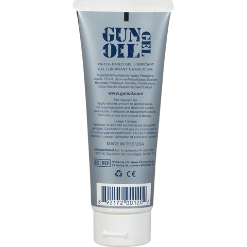 Gun Oil H20 Water-Based Lubricant Gel 3.3 Oz Tube for Adults Speciality Lubricants
