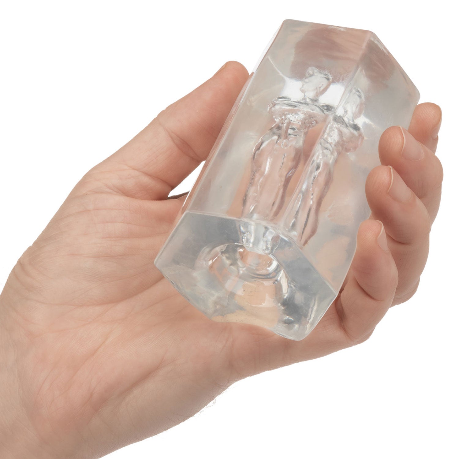 Guys Guys Guys™ David Transparent Soft Stretchy Male Masturbator with Closed End Suction Strokers - Manual