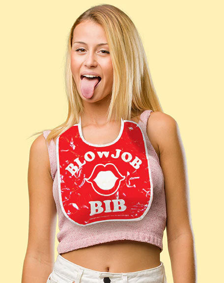Blow Job Bib Novelty Accessory Oversized Cheeky Slogan Party Bib Fun Accessory > Novelties > Bachelor & Bachelorette Items