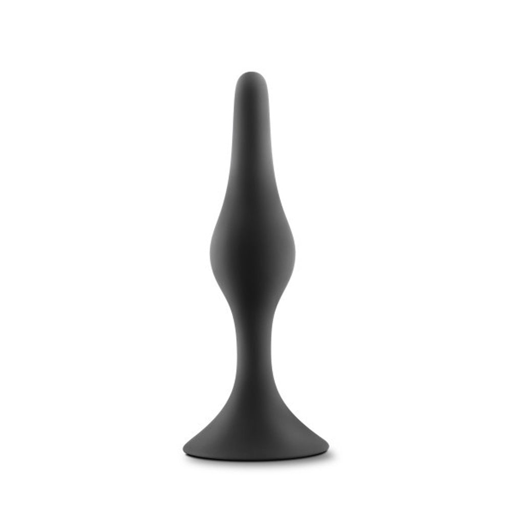 Anal Adventures Platinum Silicone Beginner Small Anal Plug Black Butt Plugs
