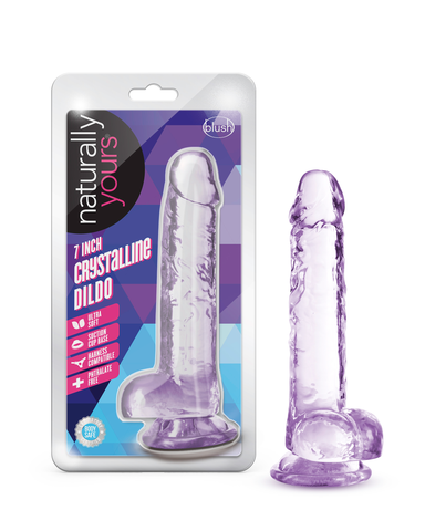 Naturally Yours 7 Inch Crystaline Dildo Amethyst DONGS