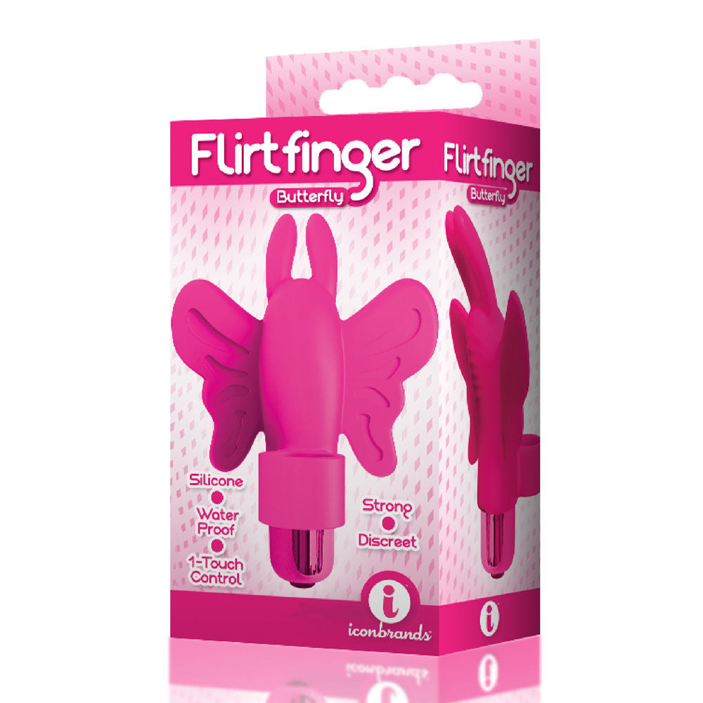 Flirt Finger Butterfly Silicone Vibrator for Clit Stimulation Pink Suction Stimulator