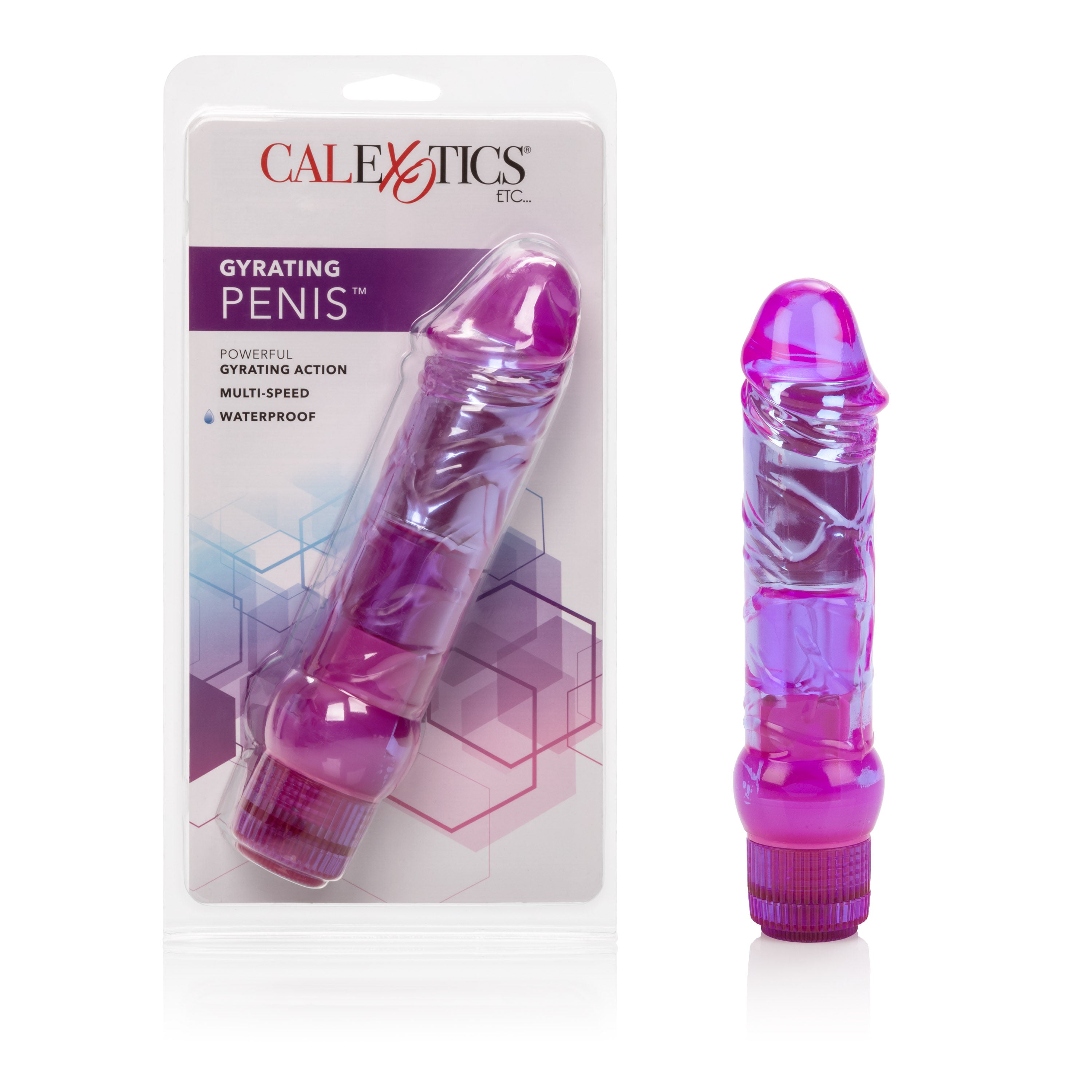 Waterproof Crystalessence Gyrating Penis Vibrator Multi-Speed Purple Vibrators