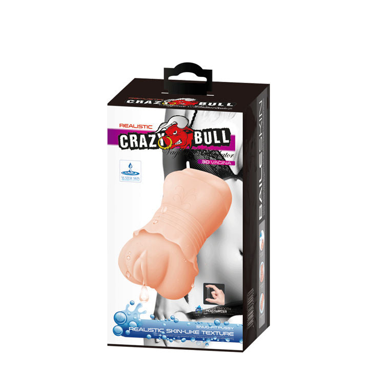 Crazy Bull No Lube Masturbator Sleeve – Realistic Skin-Like Texture Masturbator 2.80 Inches Length > Sex Toys For Men > Masturbators > Manual