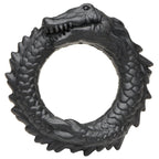 Black Caiman Silicone Cock Ring With Ridges And Stretch Fit > Cock Ring > Single