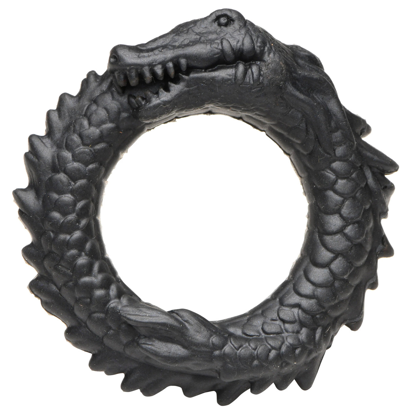 Black Caiman Silicone Cock Ring With Ridges And Stretch Fit > Cock Ring > Single