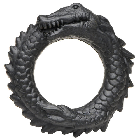 Black Caiman Silicone Cock Ring With Ridges And Stretch Fit COCK RINGS