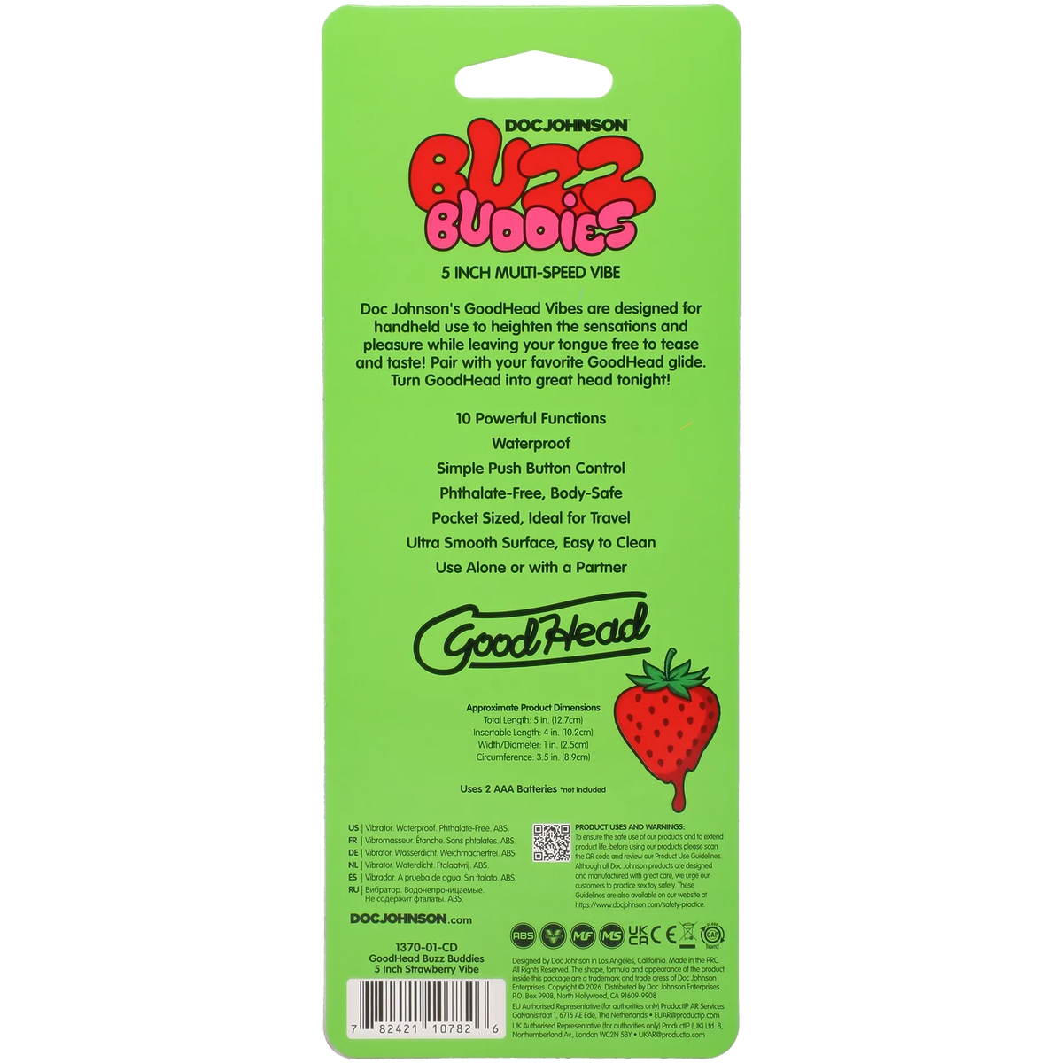 Goodhead Buzz Buddies – Waterproof Multi-Speed 5 Inch Vibrator > Vibrators > Mini Vibrators