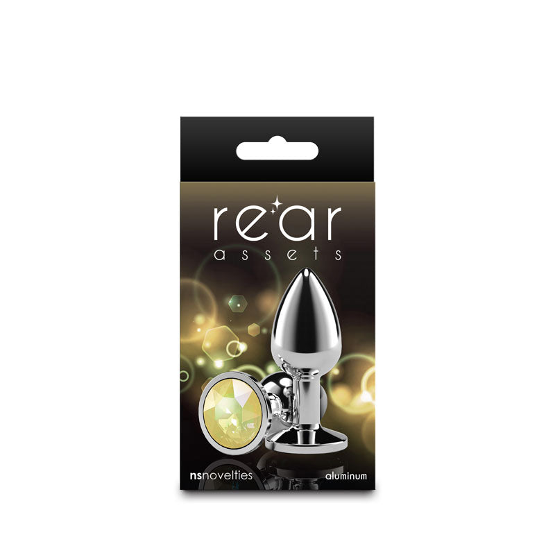 Rear Assets Silver Small Yellow Gem – Lightweight Aluminum Anal Plug 2.8 Inches Yellow > Anal Range > Jewel Butt Plugs