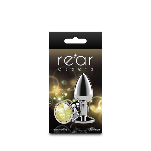Rear Assets Silver Small Yellow Gem – Lightweight Aluminum Anal Plug 2.8 Inches Default Title > Anal Range > Jewel Butt Plugs