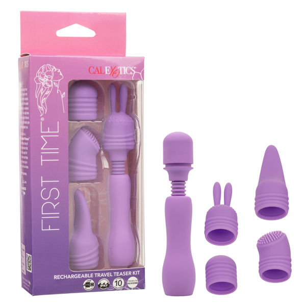 First Time Rechargeable Travel Teaser Kit With Four Attachments STIMULATORS
