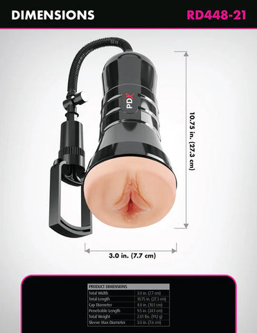 PDX Wet Pussies Super Sucker XXL – Suction Pump Vagina Stroker > Sex Toys For Men > Masturbators > Manual