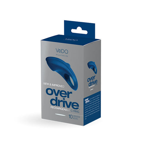 Overdrive Plus Rechargeable Cock Ring Black for Enhanced Pleasure Blue Cock Rings Vibrating