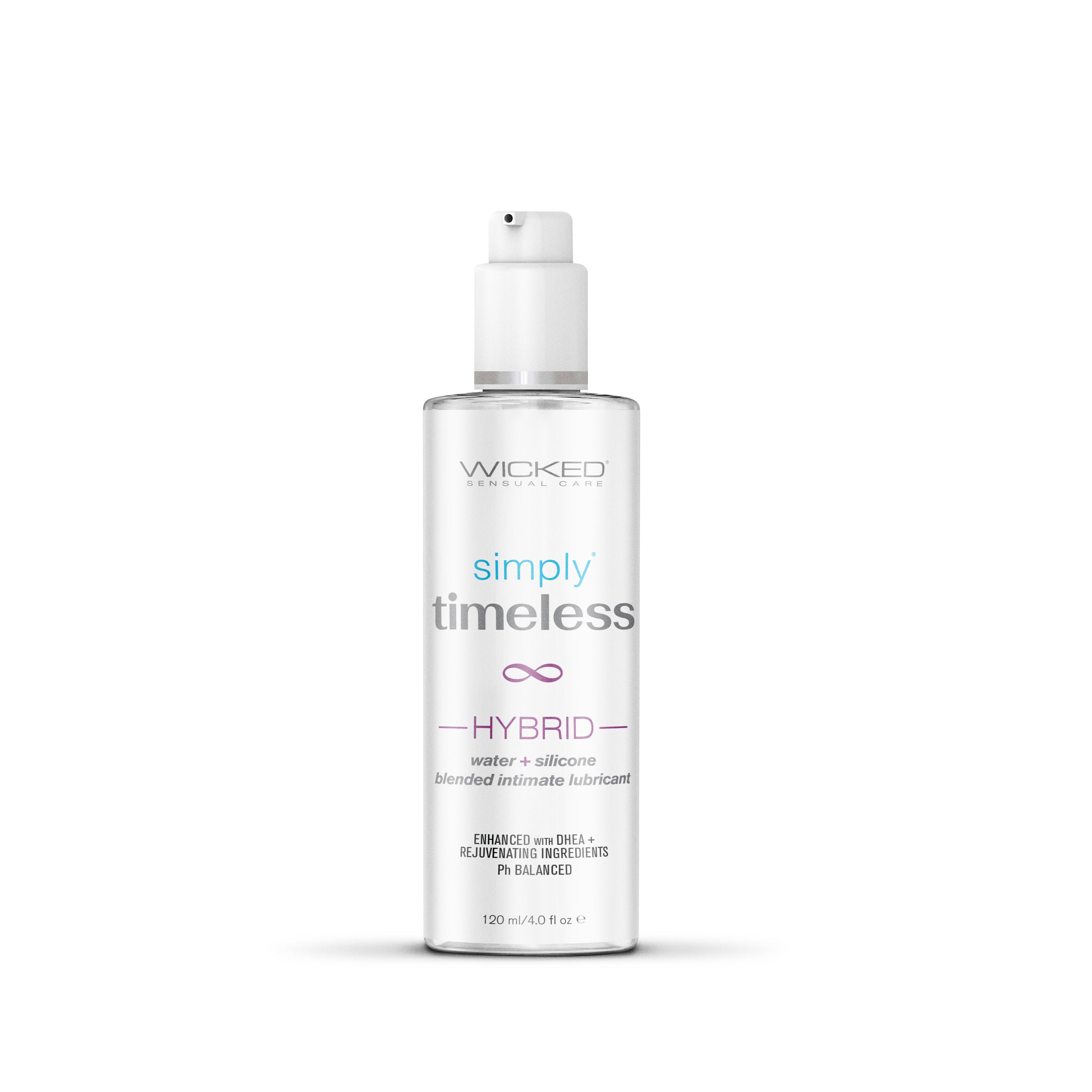 Wicked Simply Timeless Hybrid Lubricant 4 Ounce Bottle White Hybrid Lube