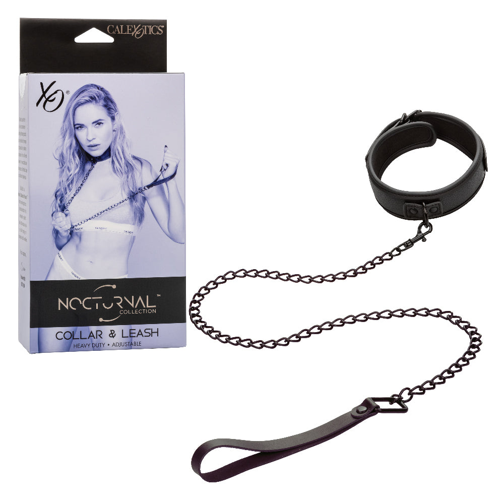 Nocturnal Collection Black Collar and Leash Set Black > Bondage Gear > Collars & Leashes