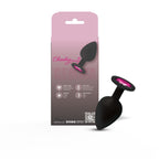 Gemma Pink Gem Black Silicone Plug (Large) – Vibrant Silicone Butt Plug > Anal Range > Jewel Butt Plugs