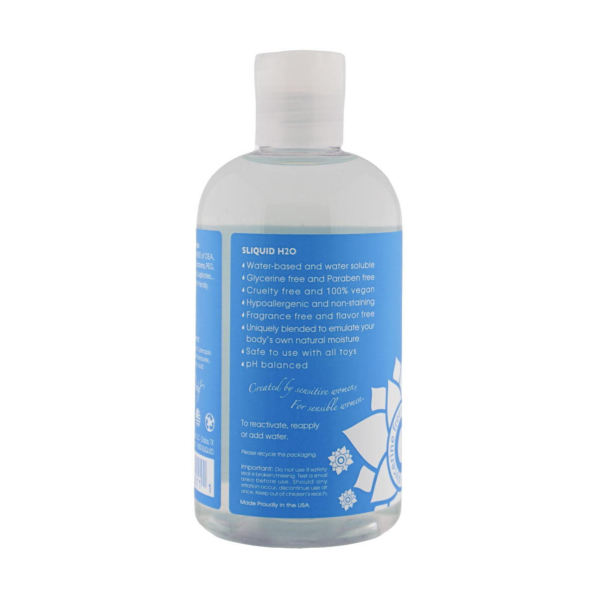 Sliquid Naturals H20 – Water-Based Vegan Friendly Lubricant 255ml Water Based Lube