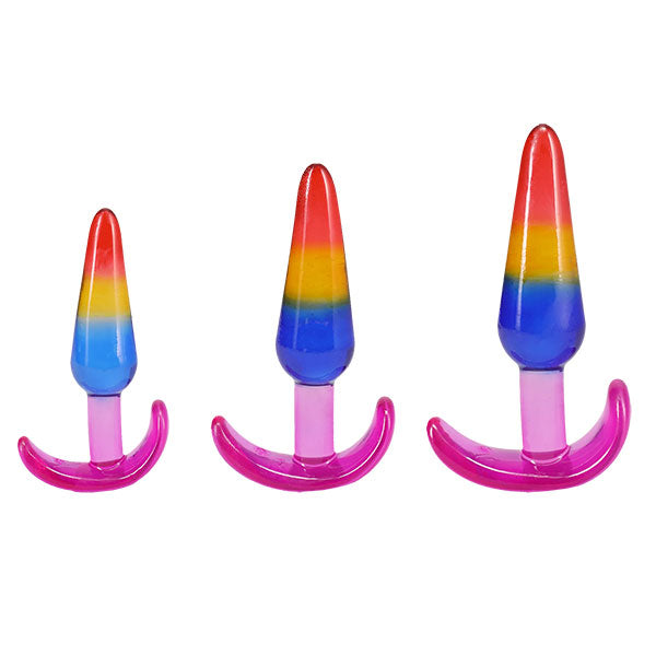 Crystal Jellies Rainbow Anal Trainer Set – Flexible Anal Plugs > Anal Range > Butt Plug Kits
