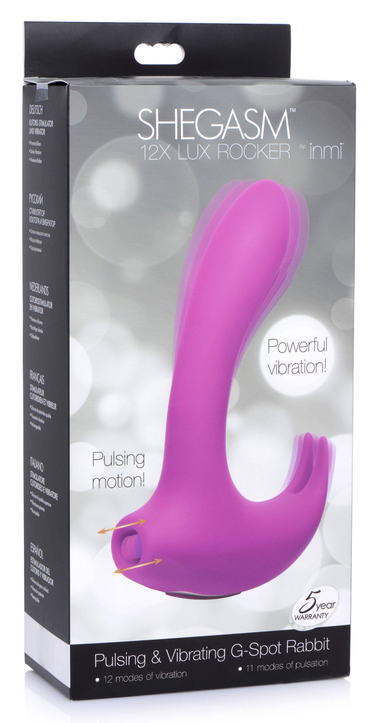Lux Rocker Pulsing Vibrating G-Spot Rabbit Vibrator Pink VIBRATORS-RABBIT-MULTI